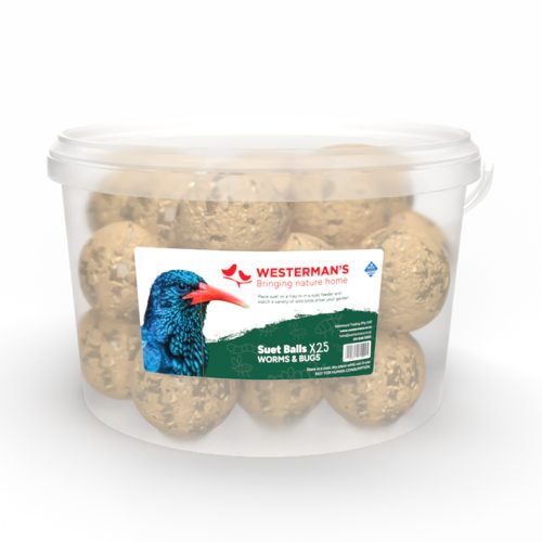 Westerman's 25 x Mini Worms & Bugs Suet Snack Ball Tub