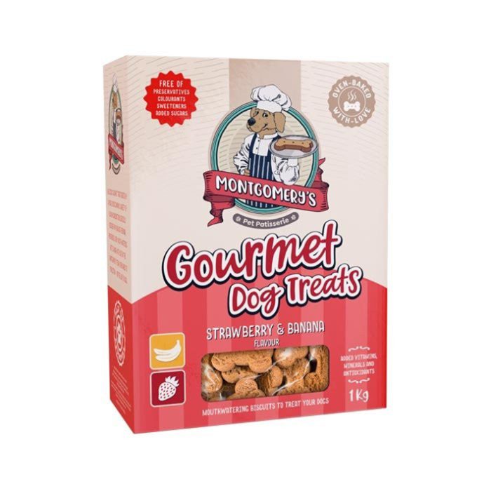 Montgomery's Dog Treats - Strawberry & Banana 1kg
